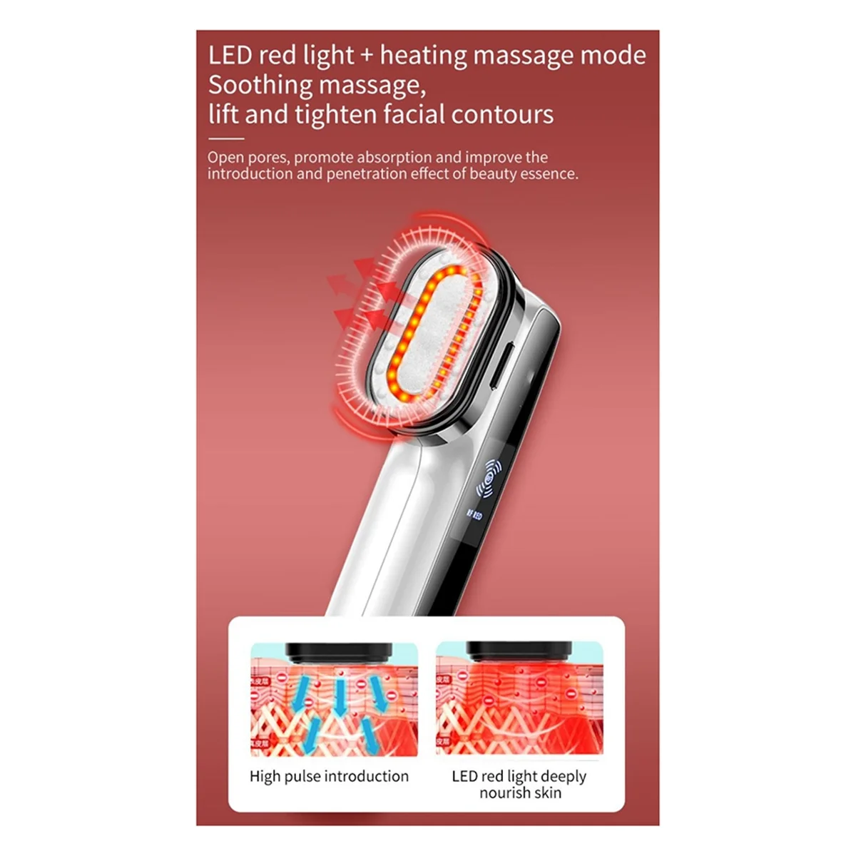 RF&EMS Electric Face Massager LED Photon Therapy Skin Lifting Tightening Rejuvenation Anti Aging Wrinkle Removal US Plug