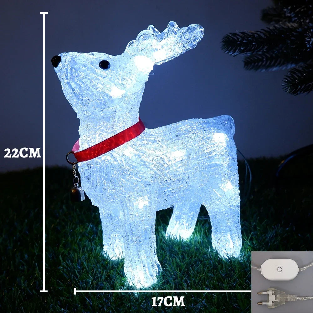 Santa Snowmen Xmas Elk Ornament Light Christmas Day Decoration Holiday Lighting Presents Kids New Year Gift Led Light Christmas