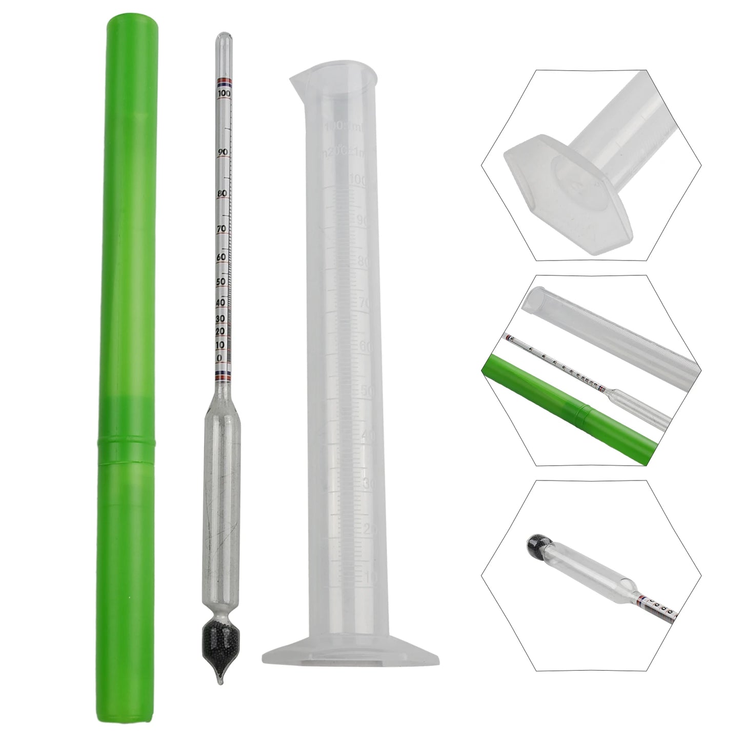 Alcoholmeter Wine Alcohol Meter Concentration Meter Vodka Whiskey Wine Hydrometer Tester With Measuring Cup Meter Tester