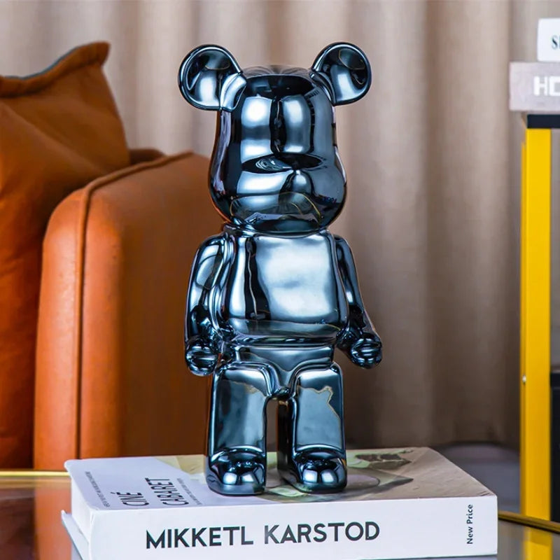 Delicate Bears Figurines Luxury Ceramics Violent Bear Statue Kawaii Cartoon Bear Sculptures Desk Decoration Home Accessories