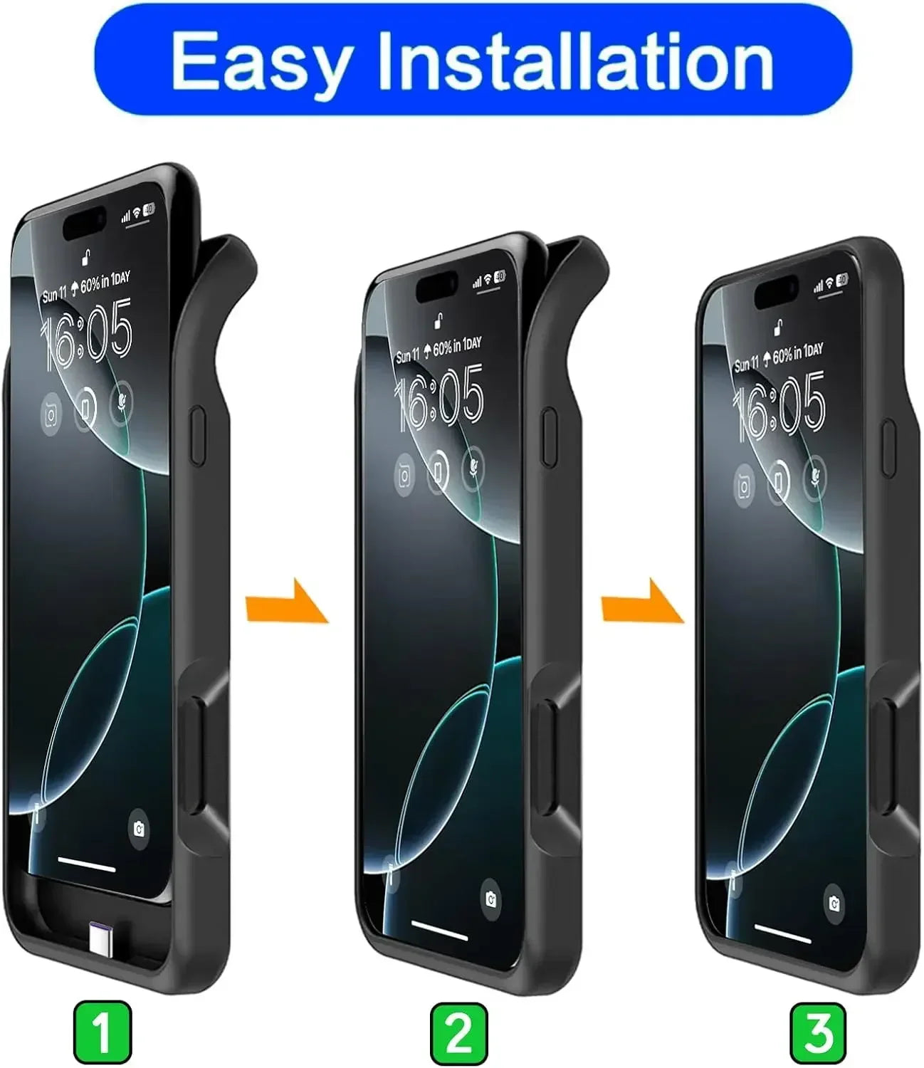 Orange Color Wireless Battery Charger Case for IPhone 17 Pro Max Magnetic Power Bank Battery Charging for IPhone 17 Pro Max