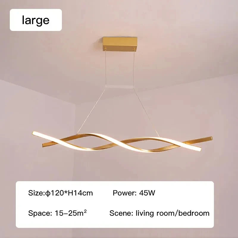 Nordic artistic home decor led chandelier Modern long strip pendant lamps Dining Living room Restaurant hanging indoor lighting