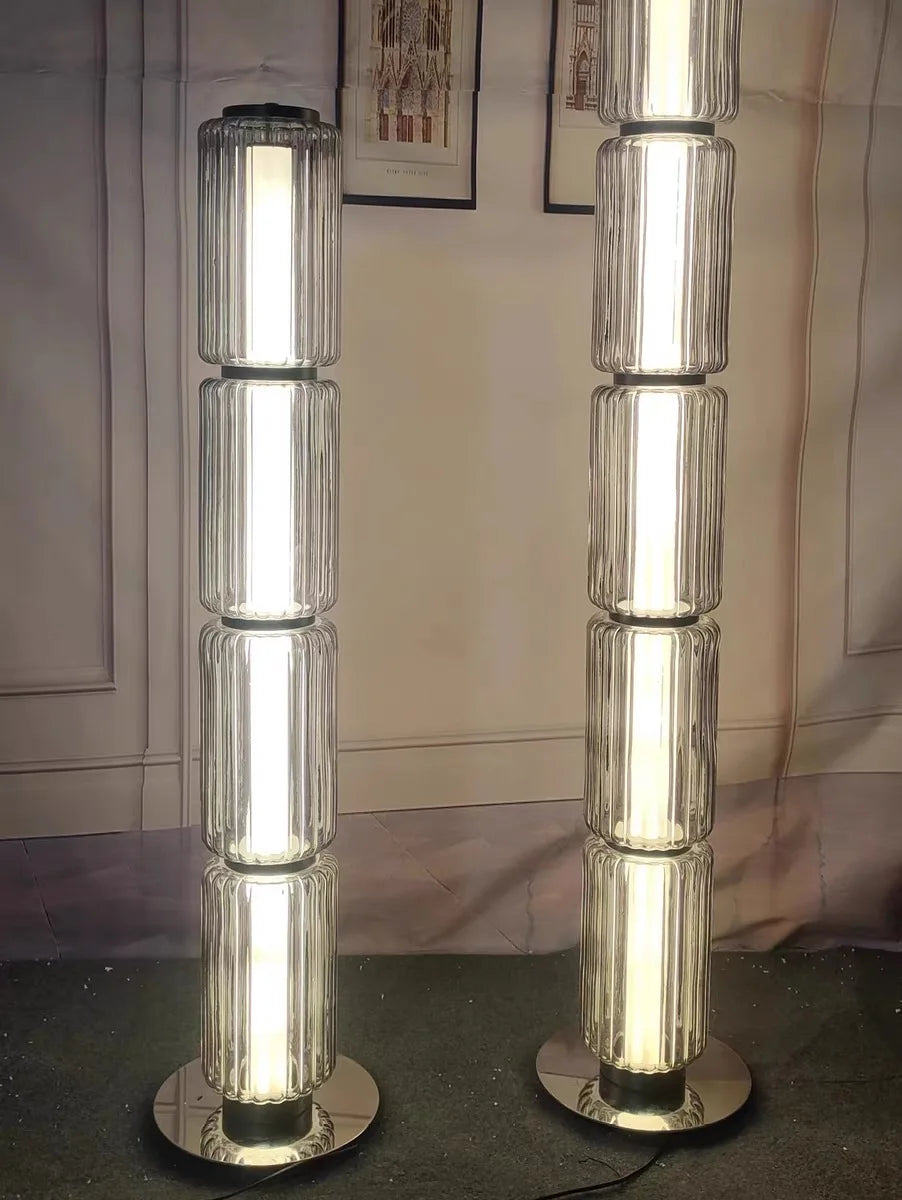 Italian Designer Luster Modern LED Floor Lights For Living Room Bedroom Bedside Table Lamp Home Decor Glass Cylinder Floor Lamps