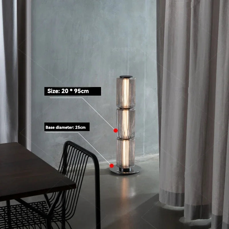 Italian Designer Luster Modern LED Floor Lights For Living Room Bedroom Bedside Table Lamp Home Decor Glass Cylinder Floor Lamps