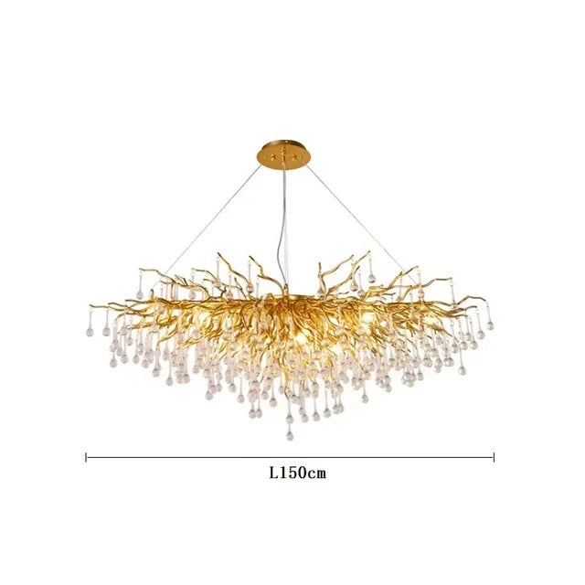 Modern Luxury Chandeliers Lighting Gold Hanging Lamp Glass Idoor Home Decor Pendant Lamp for Living Room Dining Table Bedroom G9