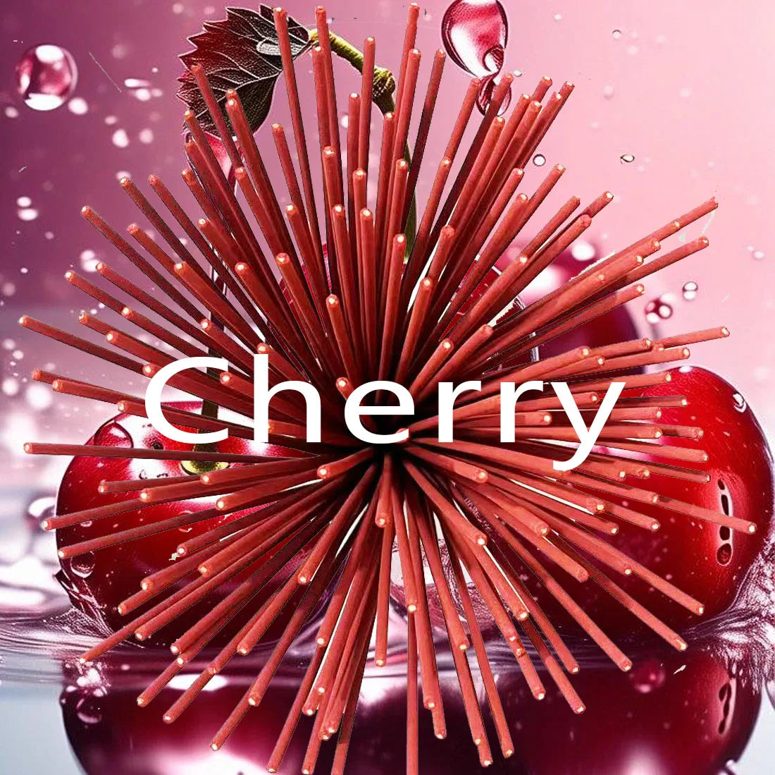 Handmade Cherry Fragrance Incense Sticks - 22.0cm Long-Lasting Artificial Wooden Incense, Safe and Non-Irritating for Indoor and Outdoor Use, Feather-Free Yoga and Meditation Decoration, Suitable for Camping, Travel, Courtyar