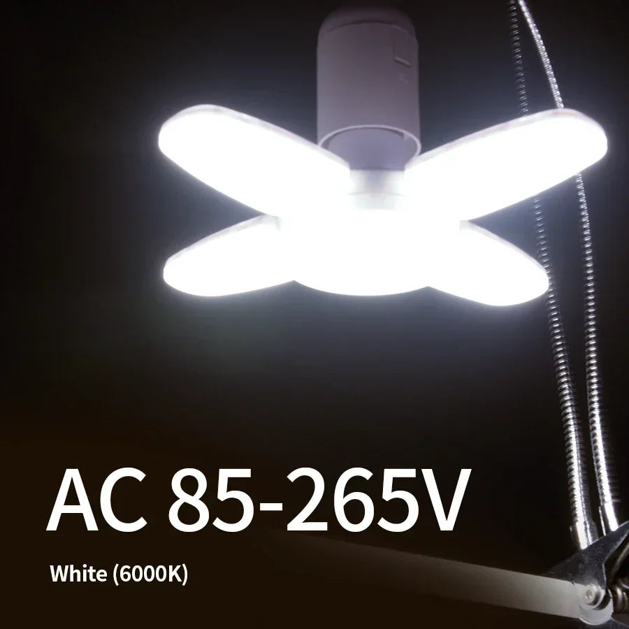 LED 4 Leaf Bulb E27 Collapsible Pendant Light 220V 110V Bombilla Storage Garage Kitchen Lighting High Brightness Remote Control