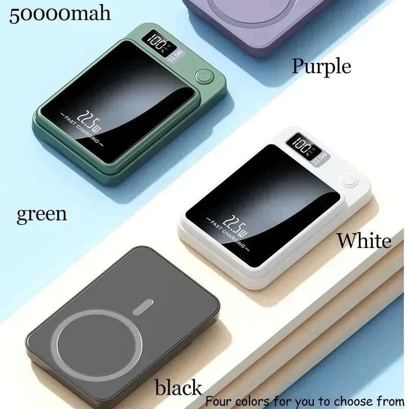 Power Bank 50000mAh Portable Magnetic Fast Wireless Charger for Iphone 12 13 14 Pro Max Macsafe External Auxiliary Battery Pack