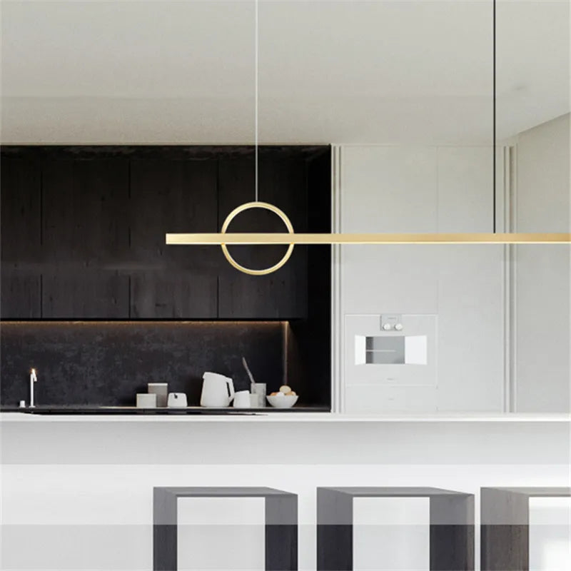 Nordic long chandelier Design lamps hanging minimalist restaurant geometric atmosphere bar minimalist house decoration lamps