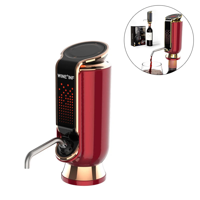 High-End Electric Wine Aerator With Decanter, Dispenser & Vacuum Pump, Touch Screen LED Display; Wine Conservation System.