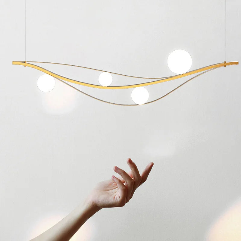 Postmodern chandelier lamp creative personality gold chandelier living room kitchen bar art designer glass bubble lamp