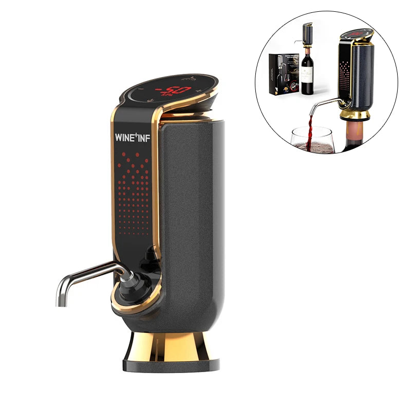 High-End Electric Wine Aerator With Decanter, Dispenser & Vacuum Pump, Touch Screen LED Display; Wine Conservation System.