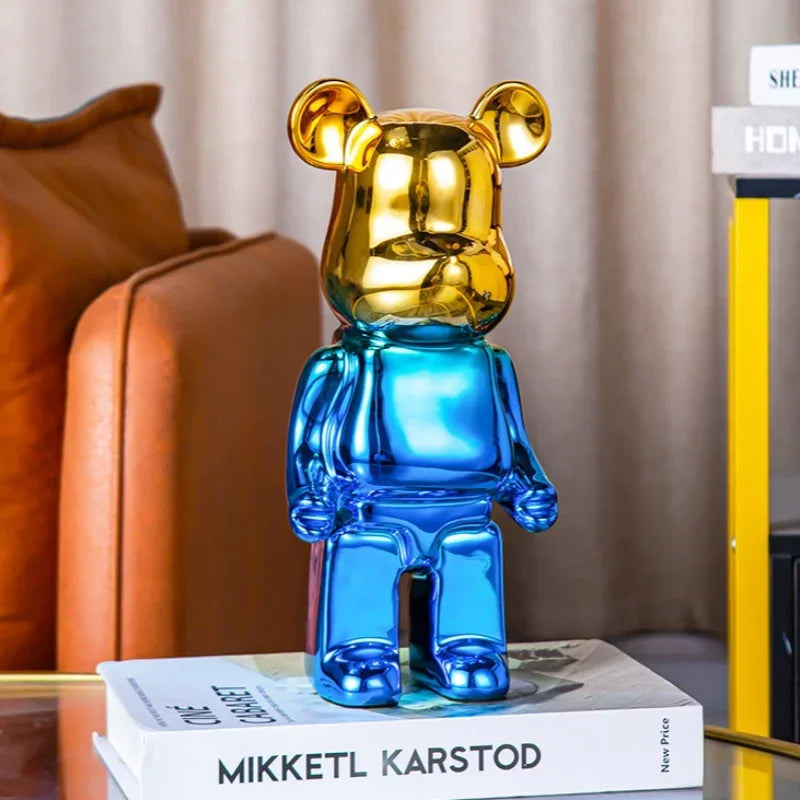 Delicate Bears Figurines Luxury Ceramics Violent Bear Statue Kawaii Cartoon Bear Sculptures Desk Decoration Home Accessories