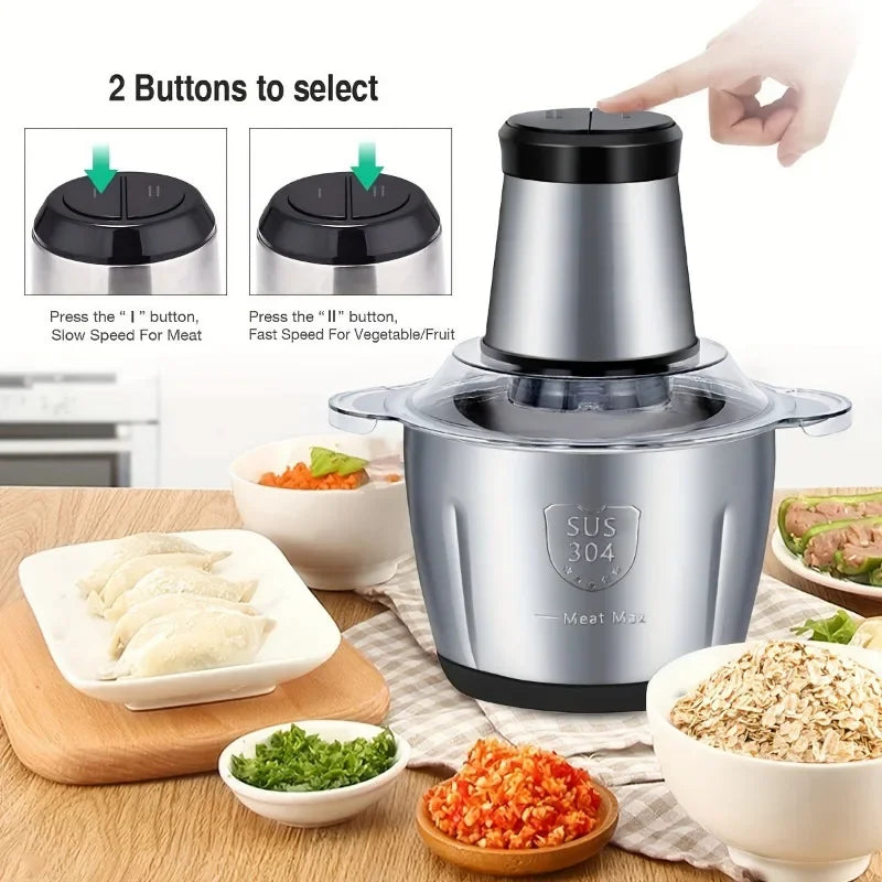 Electric Meat Grinders 2/3L Food Crusher Stainless Steel Multifunctional Vegetable Slicer Processor Chopper Kitchen Blenders