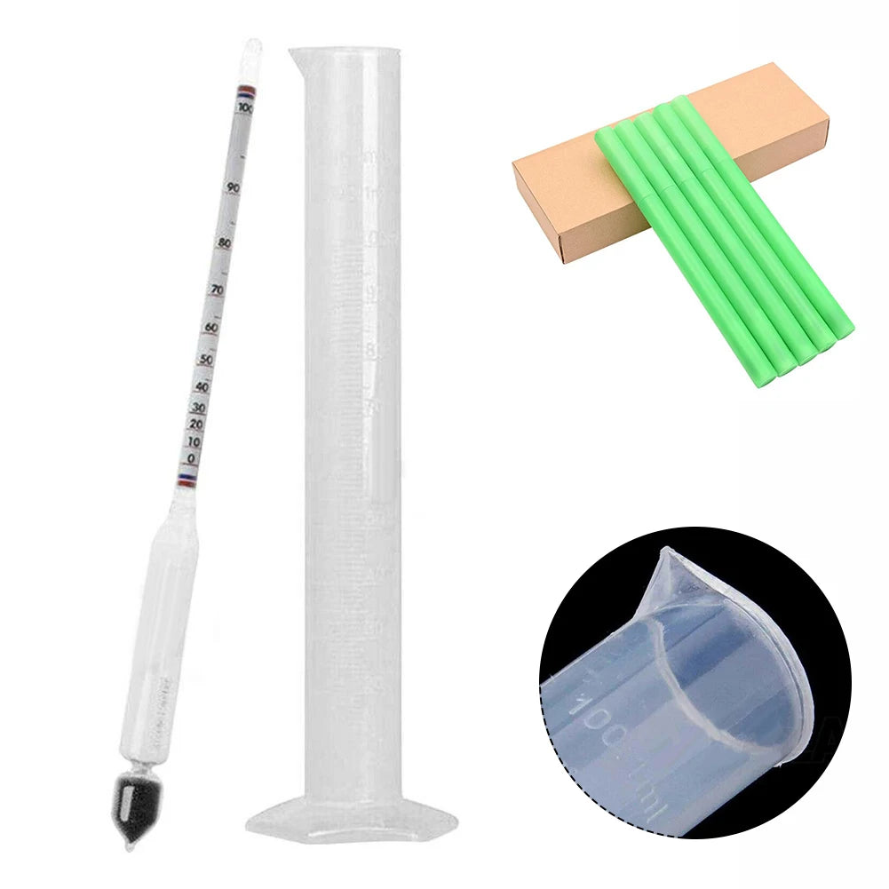 Alcoholmeter Wine Alcohol Meter Concentration Meter Vodka Whiskey Wine Hydrometer Tester With Measuring Cup Meter Tester