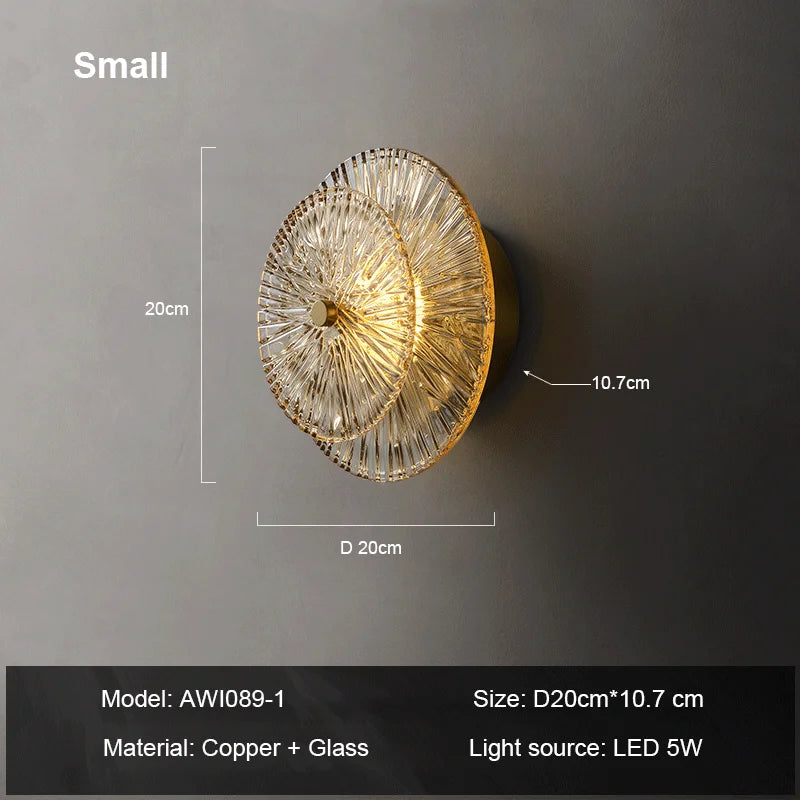 Lausanne Post-modern Home Decor For Living Room Background Wall Lamp Bedroom Light Fixtures Luxury Glass Corridor Aisle Sconces