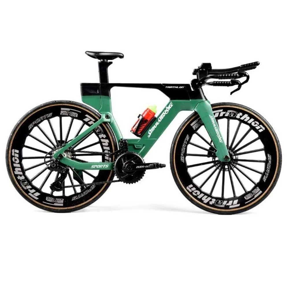 New Simulated Road Bike Model Red Blue Green 1:8 Collectible Bike Toy Colorful with Water Bottle Alloy Road Bike Ideal Gift