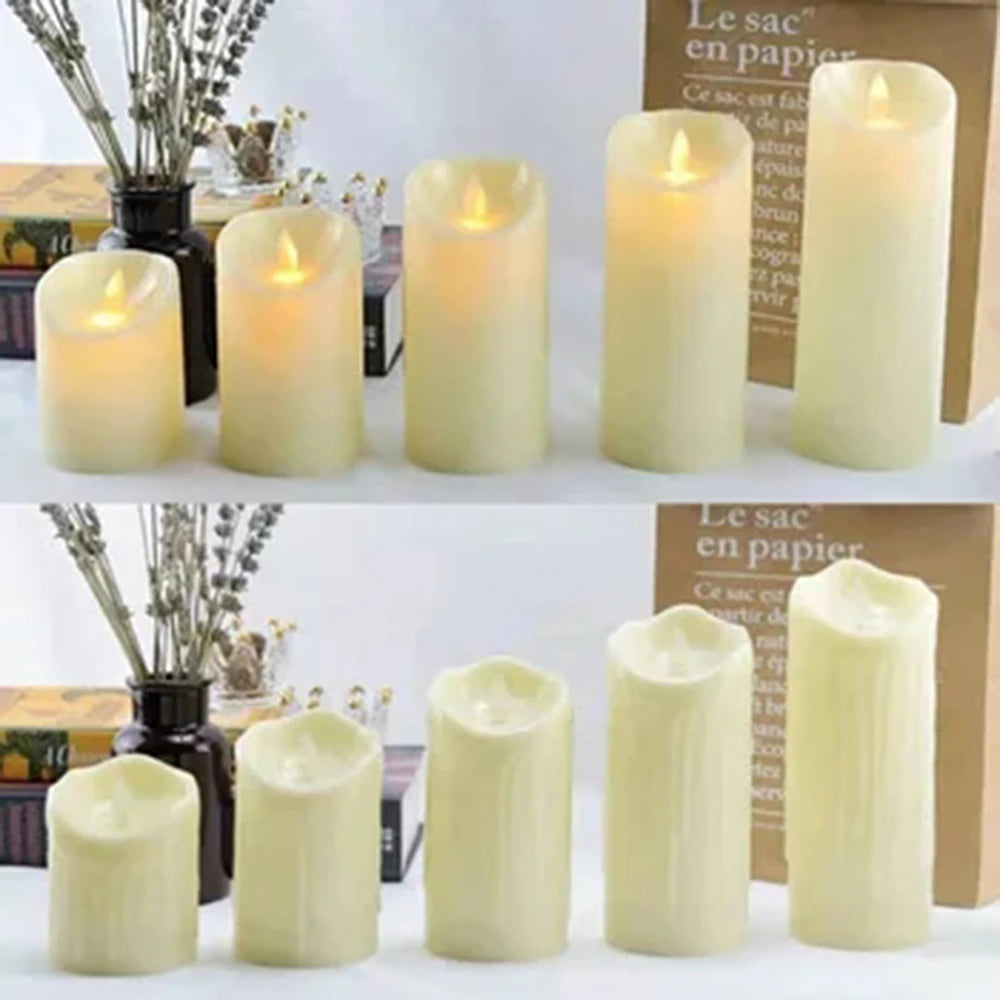 3pcs/set LED Flameless Candles Flickering Light with Remote Control for Christmas Festival Wedding Home Party Decor Lighting