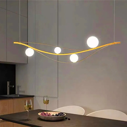 Postmodern chandelier lamp creative personality gold chandelier living room kitchen bar art designer glass bubble lamp