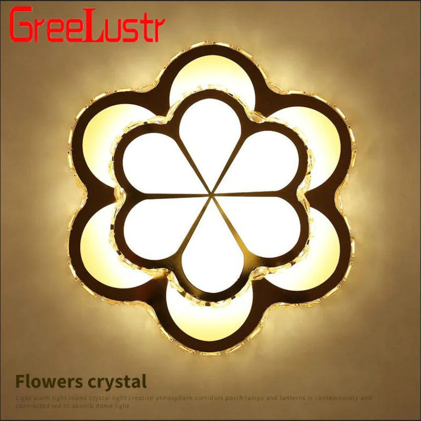 Luxury Crystal Chandelier Lights Lustre Living Room Bedroom Ceiling Lamps LED For Kitchen Balcony Surface Mounted Pendant Light