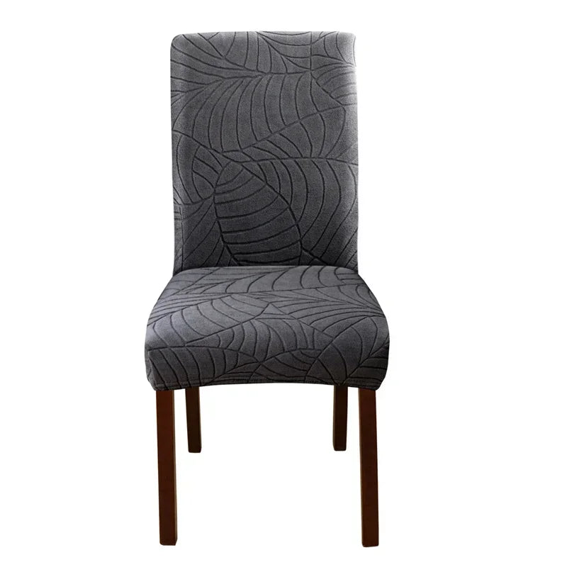 Leaves Jacquard Dining Chair Covers Removable Stretch Universal Chairs Cover Solid Color Seat Covers for Kitchen Hotel Banquet