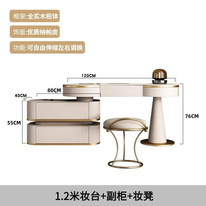 Luxury Corner Dressing Table Combs Organizer Flower Cosmetic Mirror Dressing Table Jewelry White Espejo Tocador Home Decor