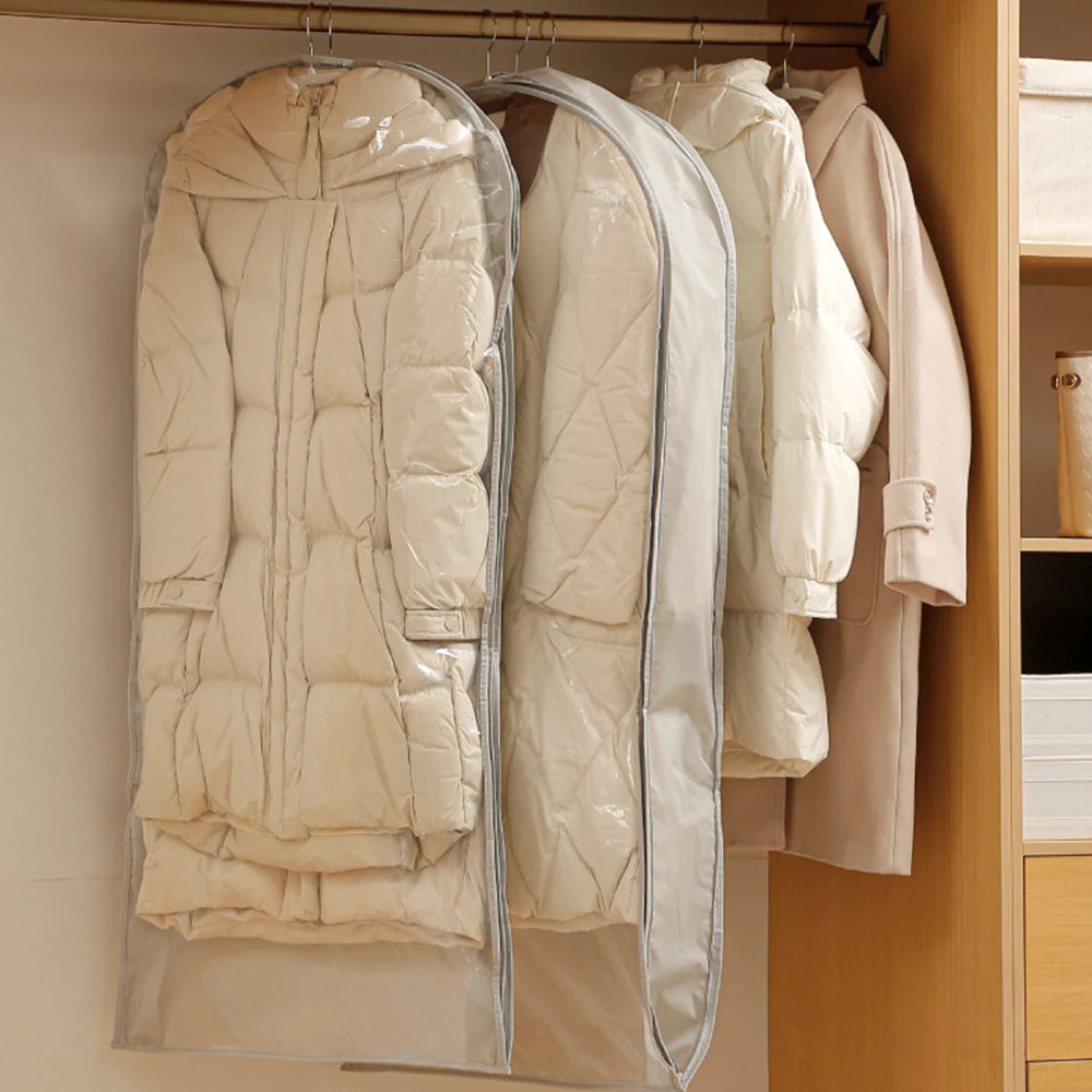 Wardrobe Organizer Bags Down Jacket Air Compression Hanging Bag with Zipper Clothes Dust Cover Bag Save Space Cloth Storage Bag