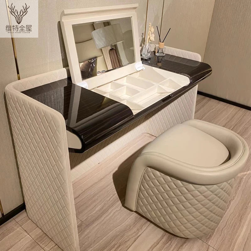 Italian Natural Dressing Table Design Apartment Mirror Bedroom Dressing Table Jewellery Organiser Penteadeiras Furnitures