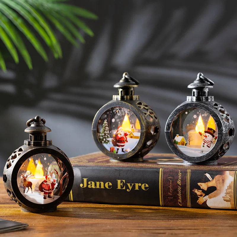 Christmas Decorations  Retro Night Lights Luminous Gift  Window Decorations Tabletop Decorations Props Atmosphere Pendants