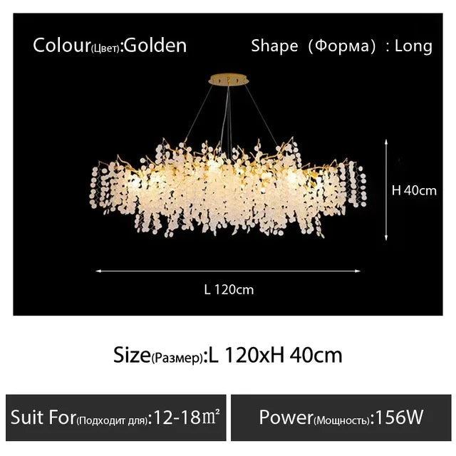 Modern Luxury Chandeliers Lighting Gold Hanging Lamp Glass Idoor Home Decor Pendant Lamp for Living Room Dining Table Bedroom G9