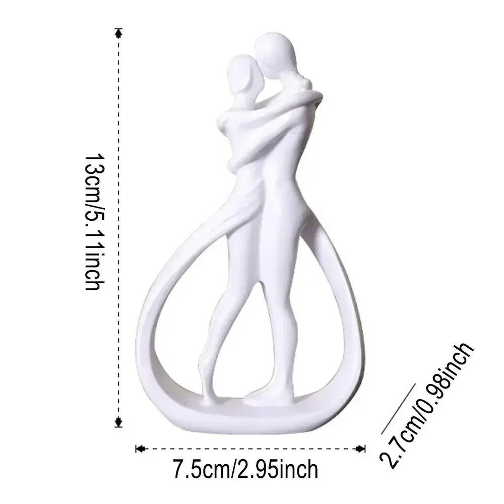 Contemporary Embrace Sculpture: Stylish Abstract Art Piece for Elegant Living Room & Home Decor