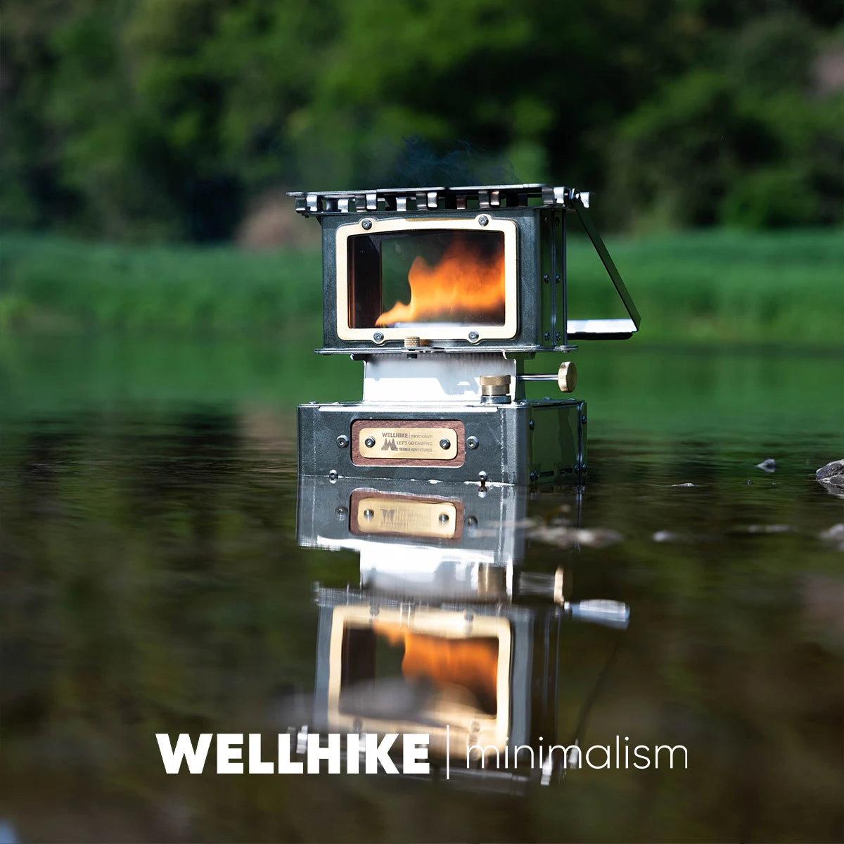 WELLHIKE Camping Burnt Star Watching Fireplace High Translucent Glass Retro Cooking Tea Small Fireplace Heating Kerosene Lamps