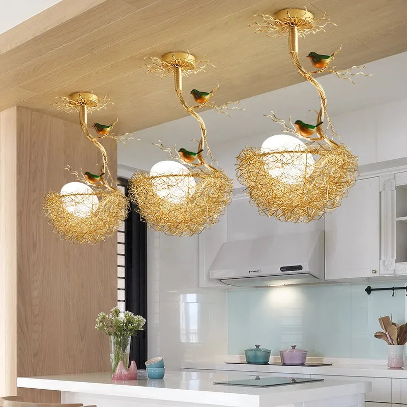 Bird chandelier Rustic luxury tree branch chandelier unique minimalist lamps for Living Room Loft farmhouse chandelier lighting