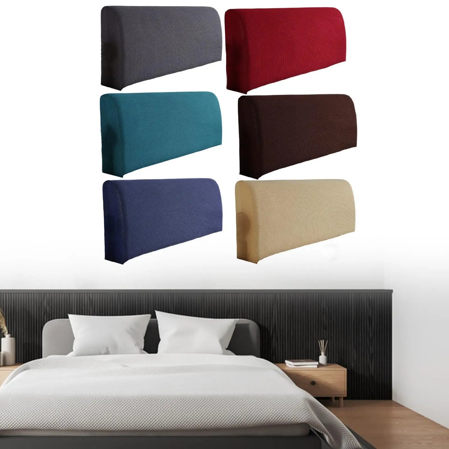 Bed Headboard Cover Removable Soft Bedroom Decor Elastic Bedhead Cover Protective Case Dustproof Cover Modern Bed Head Cover