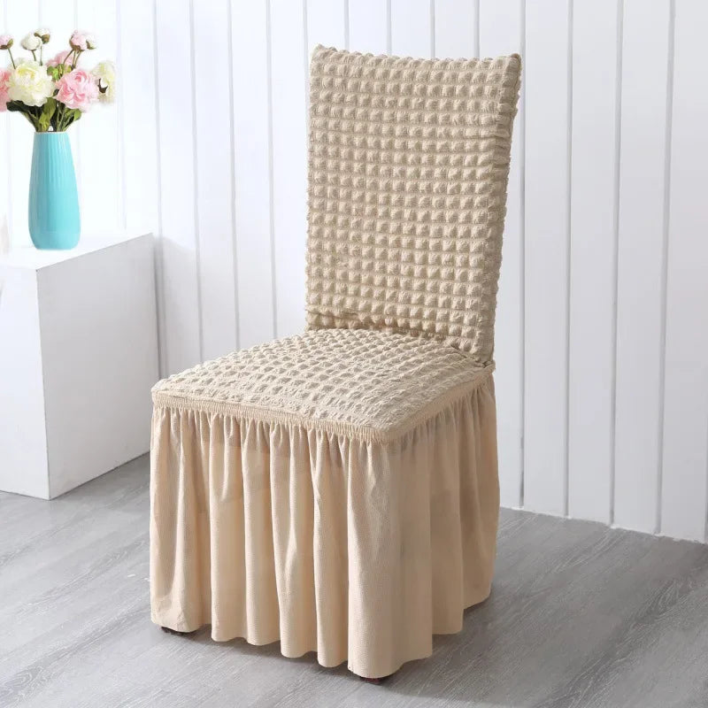 Puff Wedding Chair Cover Banquet Luxury Cover for Chairs Spandex Stretch Backrest Chair Case Protect Wholesale Free Shipping