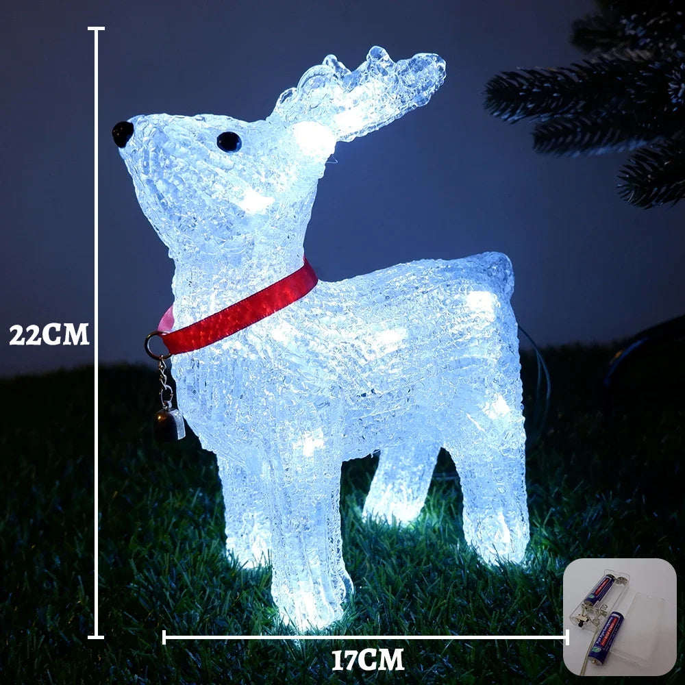 Santa Snowmen Xmas Elk Ornament Light Christmas Day Decoration Holiday Lighting Presents Kids New Year Gift Led Light Christmas