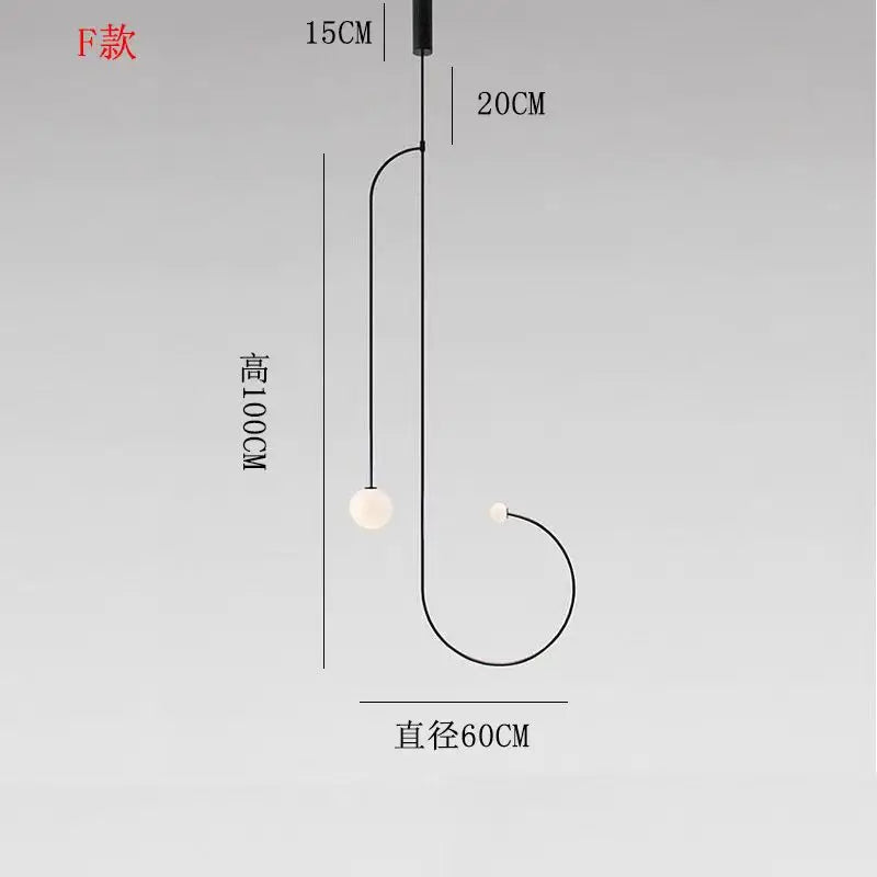Mobile Chandelier Designer Line Chandelier For Living Room Bedroom Restaurant Shop Decor Minimalist Kitchen Island Hanging Lamp