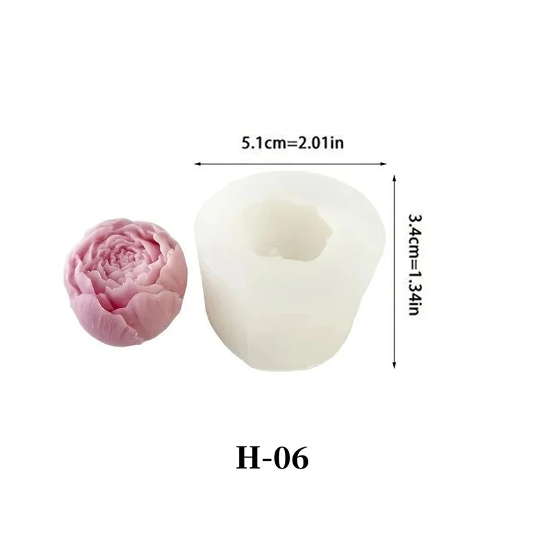 Rose Bud Aromatherapy Candle Silicone Mould Diy Flower Handmade Soap Plaster Home Decor Making Mold Valentine'S Day Gift Making