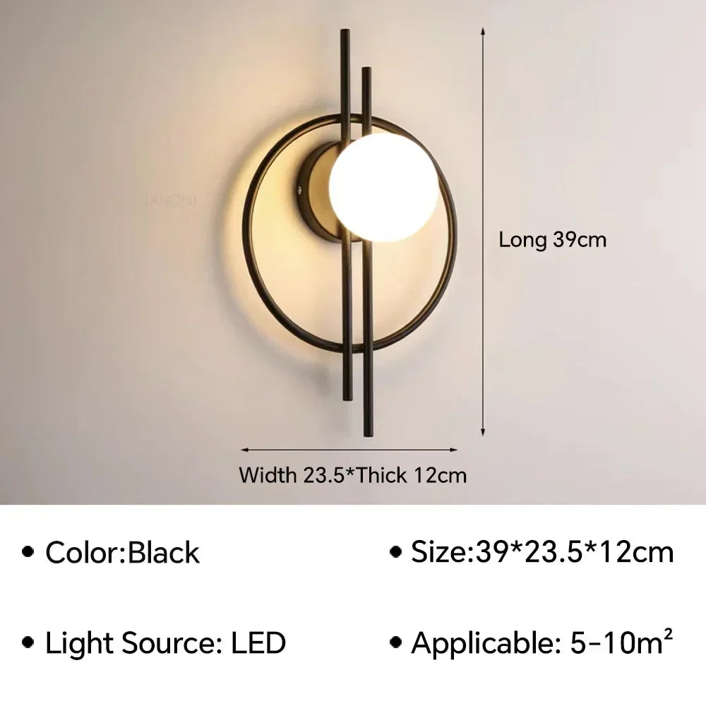 Modern LED Wall Lamp For Living Dining Room Bedroom Bedside TV Background Aisle Sconce Home Decoration Lighting Fixture Lustre