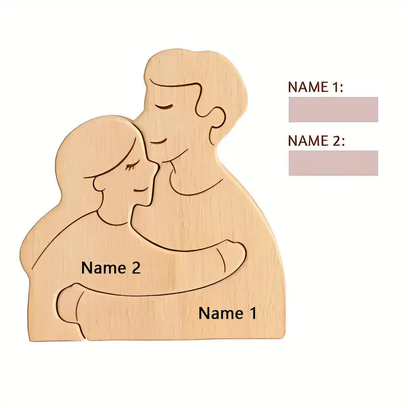 Art Puzzle Personalized Family Laser Carving Name Wooden Decorations Family Father Mother Thanksgiving Gift New Year Gift