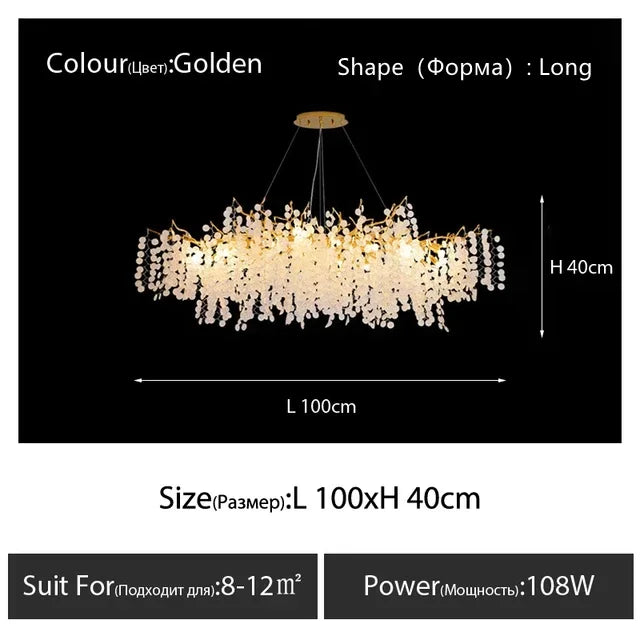Modern Luxury Chandeliers Lighting Gold Hanging Lamp Glass Idoor Home Decor Pendant Lamp for Living Room Dining Table Bedroom G9