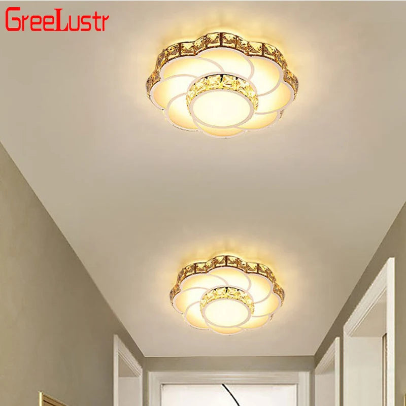 Luxury Crystal Chandelier Lights Lustre Living Room Bedroom Ceiling Lamps LED For Kitchen Balcony Surface Mounted Pendant Light