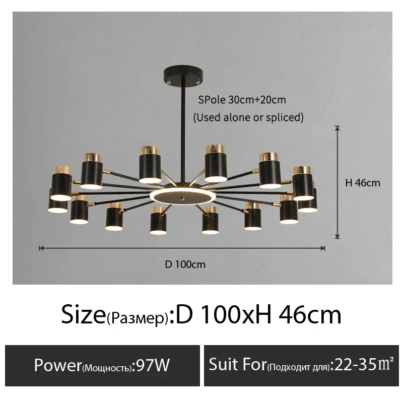 Nordic Chandelier Living Room Lustre Simple Modern Restaurant Bedroom Led Lamps Indoor Lighting Decoration Dining Table Light