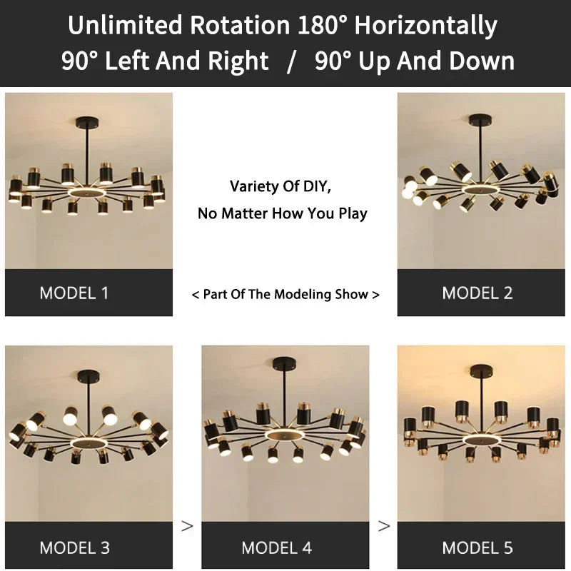 Nordic Chandelier Living Room Lustre Simple Modern Restaurant Bedroom Led Lamps Indoor Lighting Decoration Dining Table Light