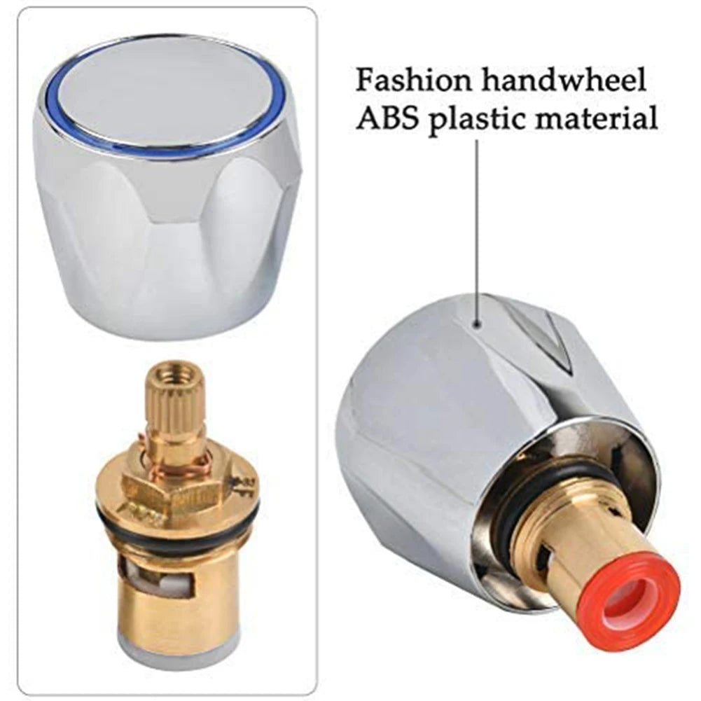Hot Cold Faucet Tap Handle Knob Copper Valve Tap Heads Thread Basin Sink Washer Replacement For Bathroom Kitchen Taps