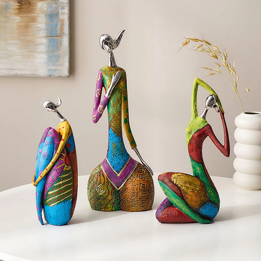Creative Abstract Home Decor Character Sculpture Living Room Modern Art Dolls Desktop Decorations Accessories Gifts