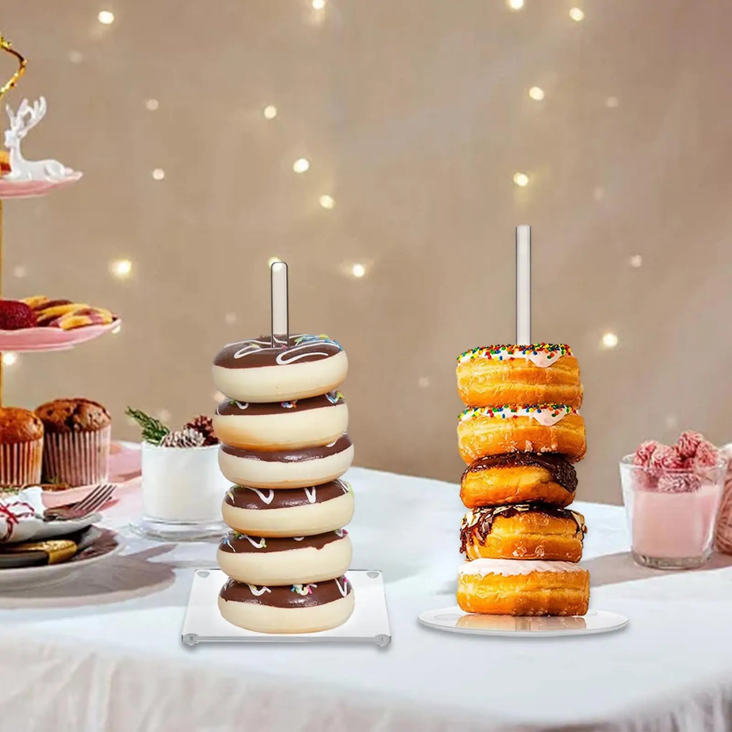 Donut Stand Stable Decorations Table Centerpiece Doughnut Holder for Engagement Baby Shower Halloween Thanksgiving Ornament