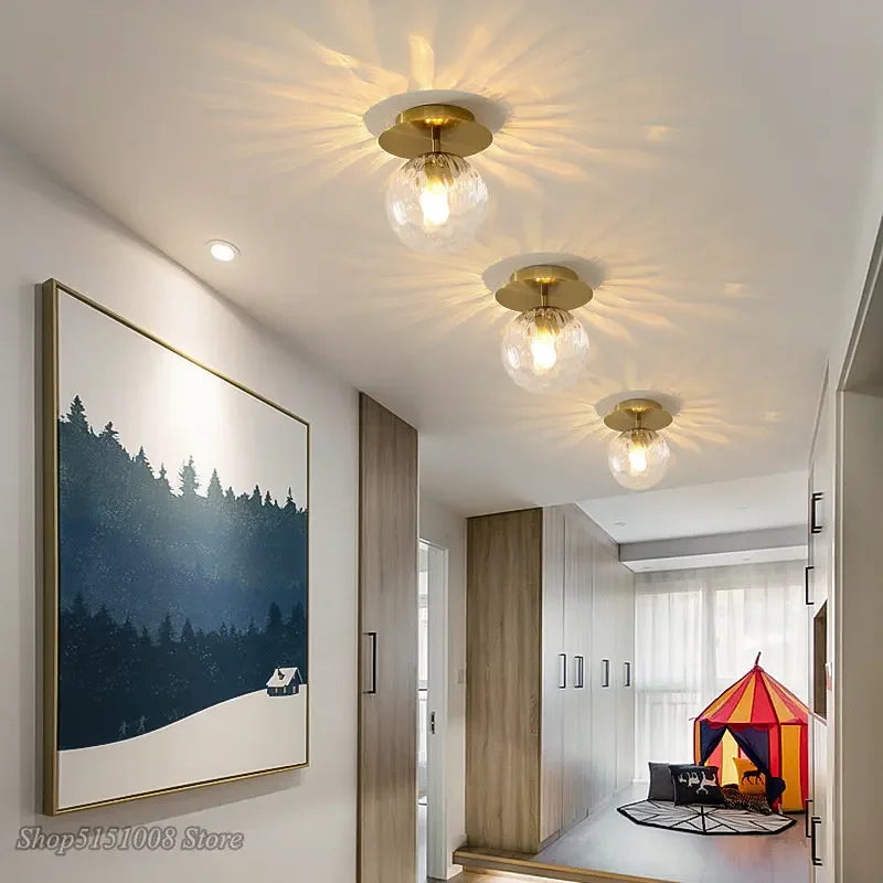 round ball Glass Ceiling Lamps Modern Cheap For Restaurant Aisle Corridor Balcony Decoration luxury Led Ceiling Light Fixtures
