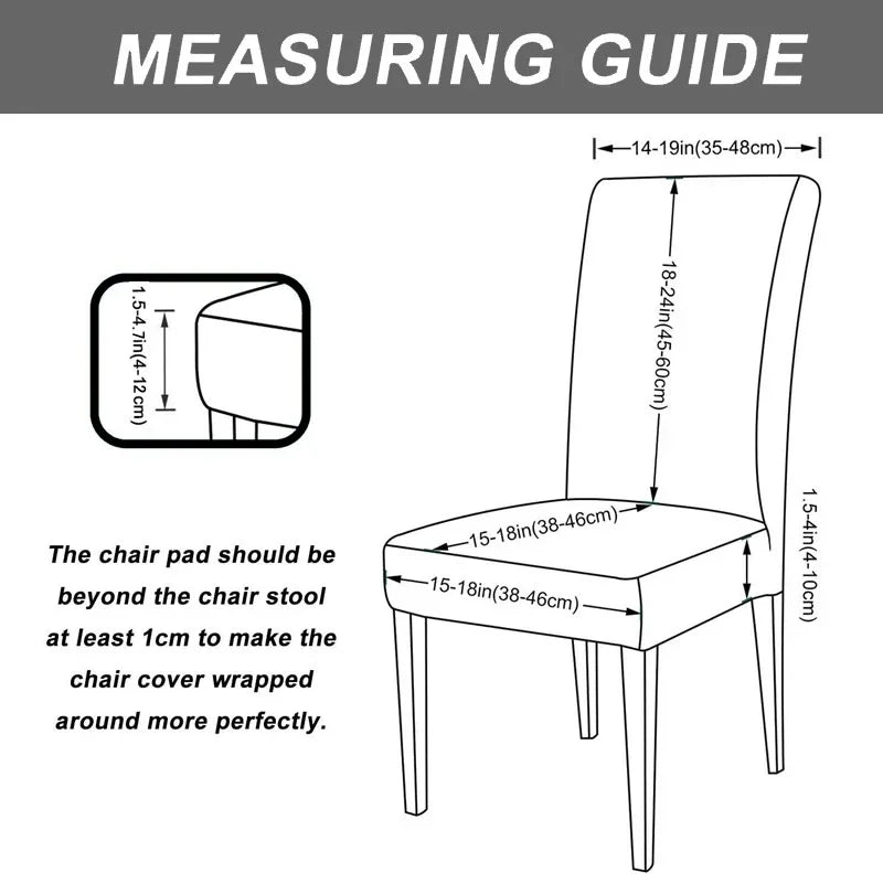 Leaves Jacquard Dining Chair Covers Removable Stretch Universal Chairs Cover Solid Color Seat Covers for Kitchen Hotel Banquet