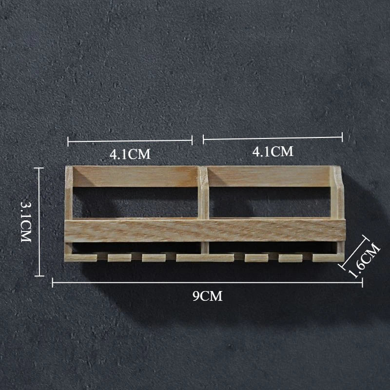 Wooden Wine Rack Figurines Wall Decoration Toys Figurine Art Original Ornaments Mini Funny Wine Shelf Aesthetic Accessories